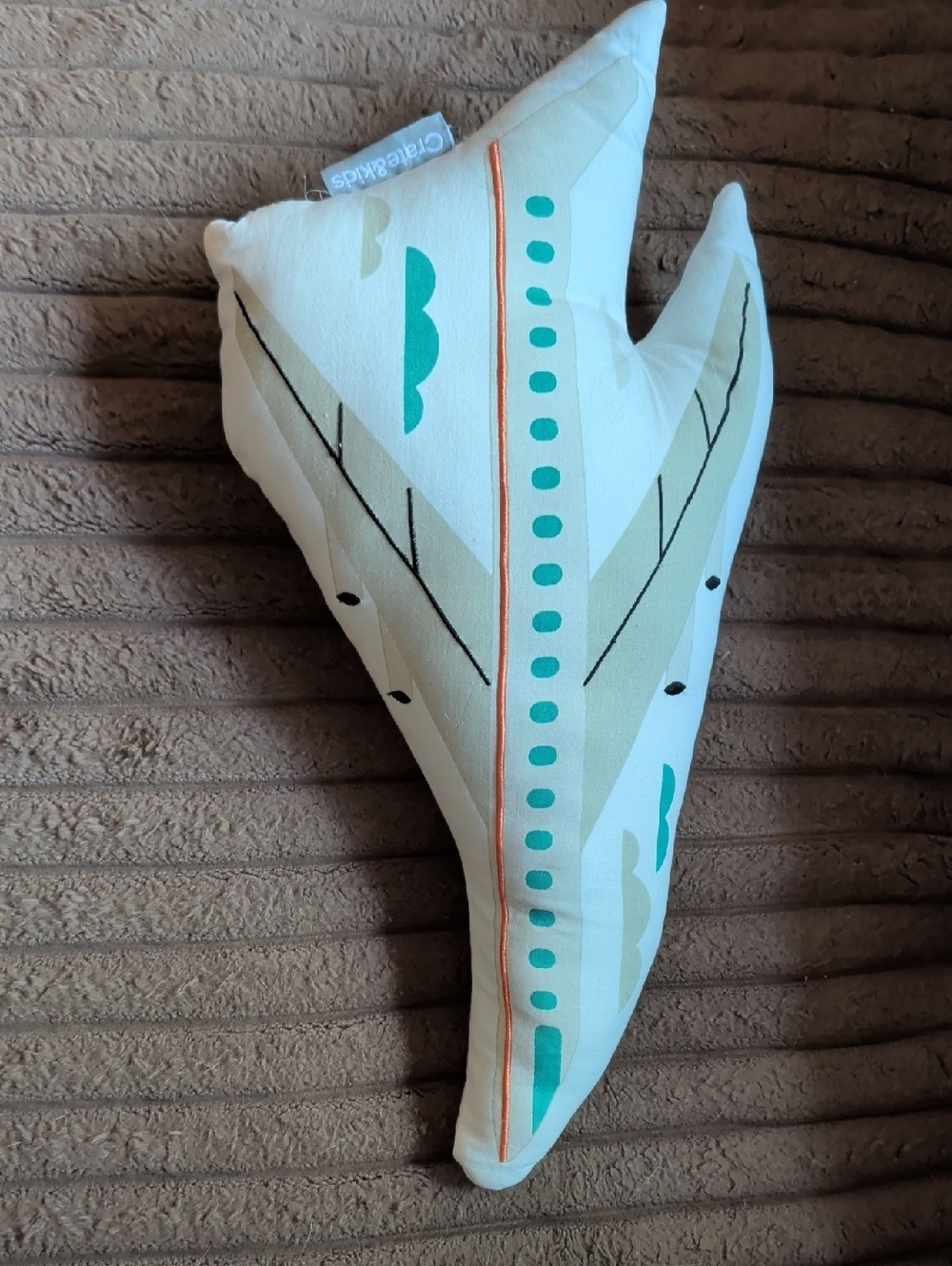 Carter's Teal & Cream Airplane Plush Pillow for Kids